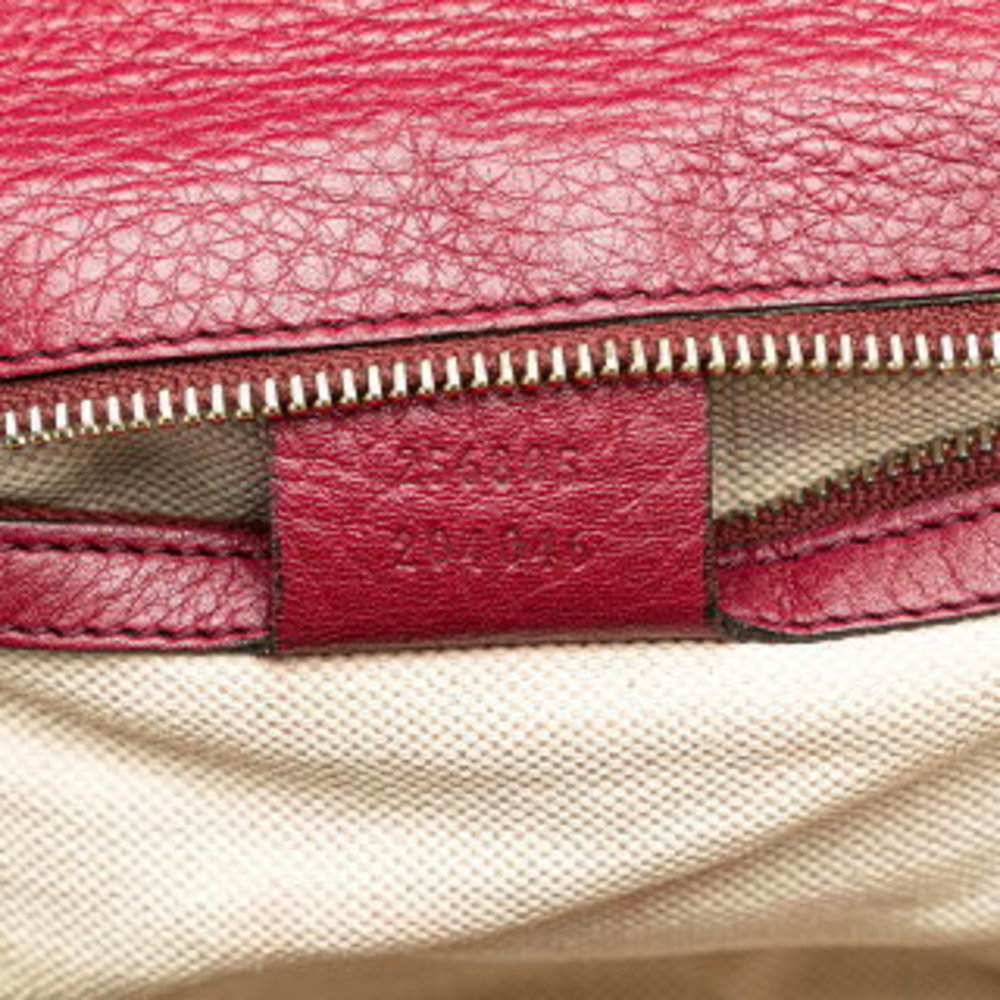 Gucci Bamboo Shoulder Bag Red Bordeaux Leather - Picture 8 of 8
